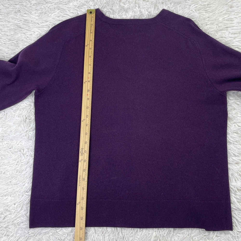 Johnny Was Sweater Womens L Purple Mishika Waffle Pullover Wool Cashmere Blend - Picture 8 of 9